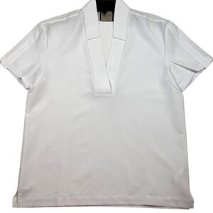 ORTTU White Short Sleeve Star Neck Shirt Mens Size Medium